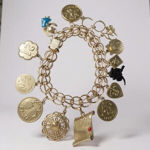 Vintage 1970s Sterling Silver Charm Bracelet – 14 Unique Charms! (47g)